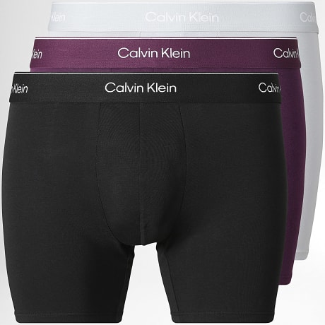 Calvin Klein - Pack of 3 Boxers 4394 Black Light Gray Violet