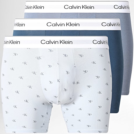 Calvin Klein - Pack aus 3 Boxers NB4848 Dunkelblau Blau Grau Hellblau