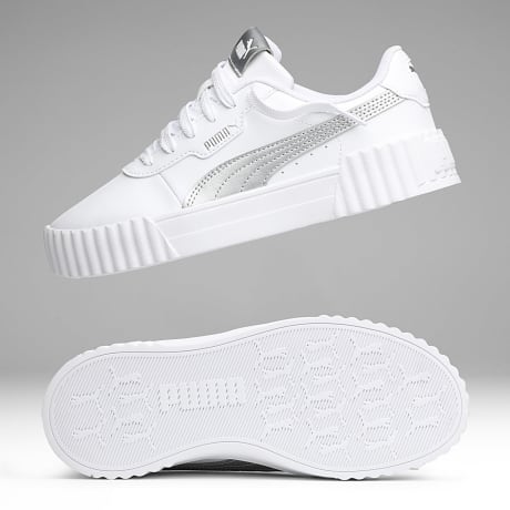 Puma - Baskets Femme Carina 3.0 Metallic Glam 408255 White Silver