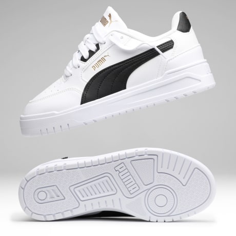 Puma - Baskets Femme Shuffle Downtown Lo JR 403739 White Puma Black Gold
