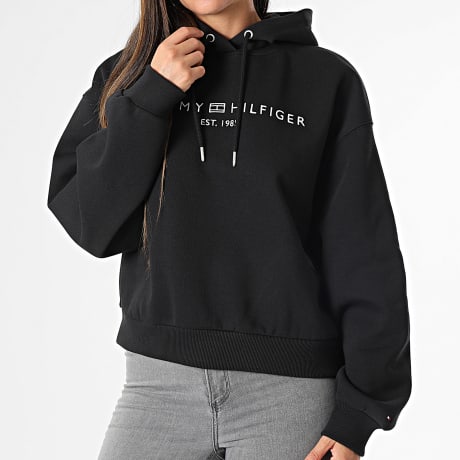 Tommy Hilfiger - Sweat Capuche Femme Corp Logo 7832 Noir