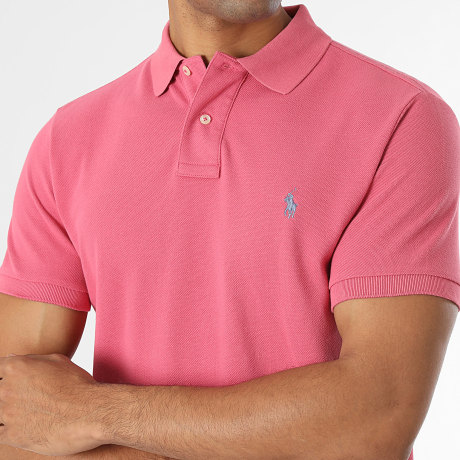 Polo Ralph Lauren - Polo Manches Courtes Custom Slim Fit Original Player Rose Foncé