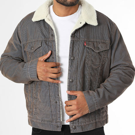 Levi's - Chaqueta Acanalada Cuello Borrego 16365 Marrón