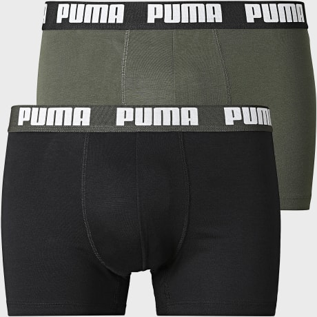 Puma - Set van 2 Boxers 701243787 Zwart Groen Kakigroen Wit