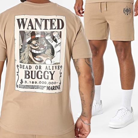 One Piece - Conjunto Camiseta Y Pantalón Corto de chándal Wanted Buggy Camel