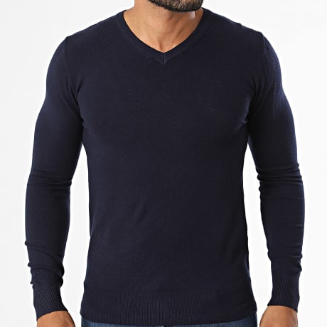 Classic Series - Pull Col V 662 Bleu Marine