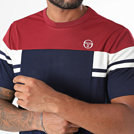 Sergio Tacchini - T-Shirt Camarindo 41835 Blu Navy Bordeaux Bianco