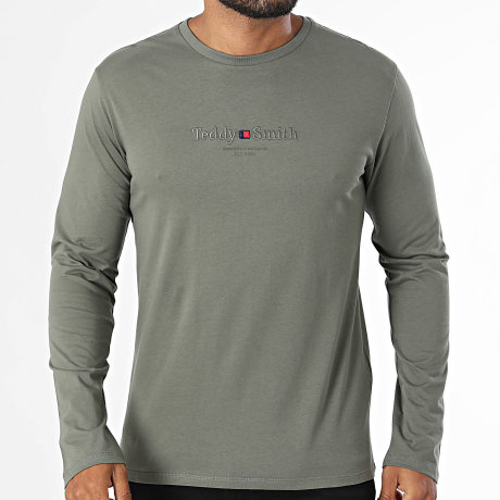 Teddy Smith - T-Shirts Long Sleeve Jim 11017931D Khaki Green