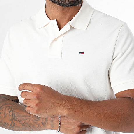 Tommy Jeans - Polo Manches Courtes Regular Fit Essential 2711 Blanc