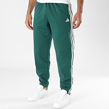 Adidas Sportswear - Pantalon Jogging A Bandes 3 Stripes Fleece KY4129 Vert Blanc