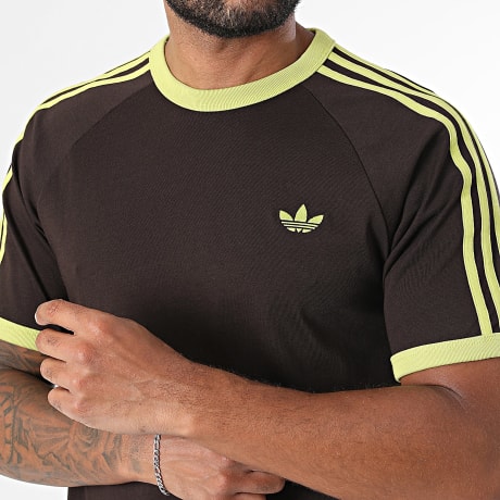 Adidas Originals - Tee Shirt A Bandes 3 Stripes KZ1202 Marron Vert Clair