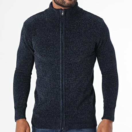 KZR - Gilet Zippé Texturé 067 Bleu Marine