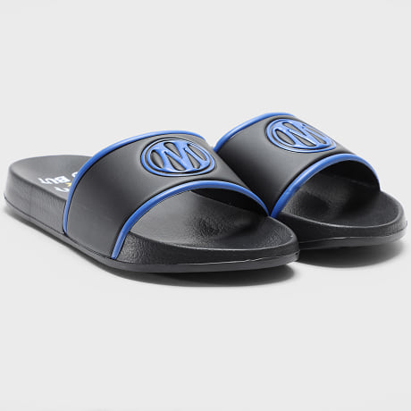 OM - Slippers M26026 Zwart Koningsblauw