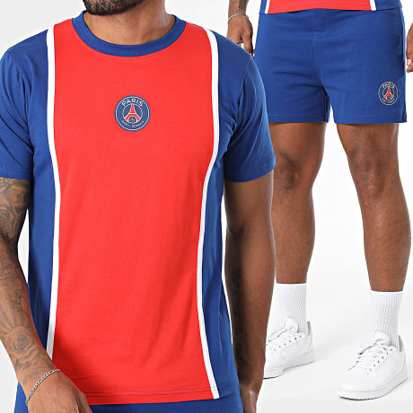 PSG - Tracksuit T-Shirt And Jogger Shorts P26108C Royal Blue Red