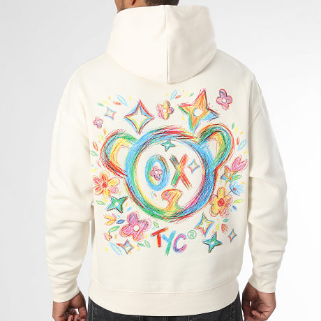 Teddy Yacht Club - Hoodie Relaxed Monogram Flower Beige