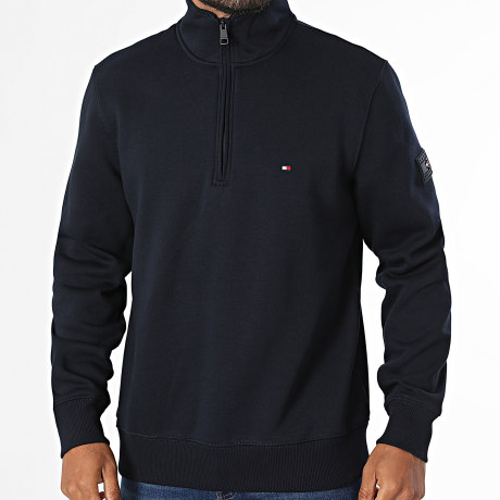 Tommy Hilfiger - Sweat Col Zippé Graphic 9814 Bleu Marine