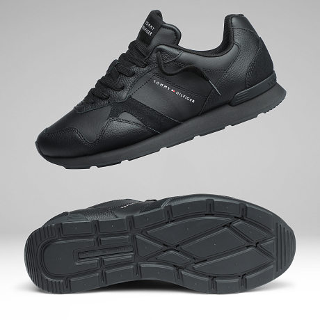Tommy Hilfiger - Baskets Core Leather Runner 6002 Black