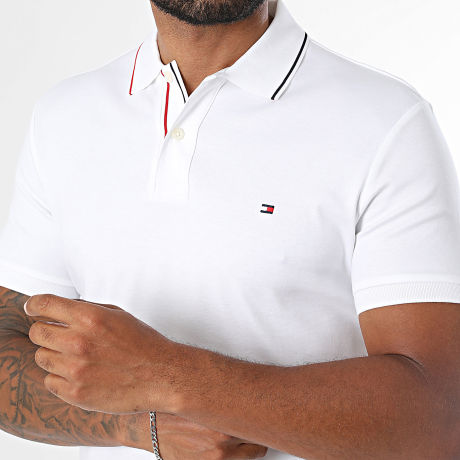 Tommy Hilfiger - Polo Manga Corta Slim Fit Liquid Cotton 3263 Blanco