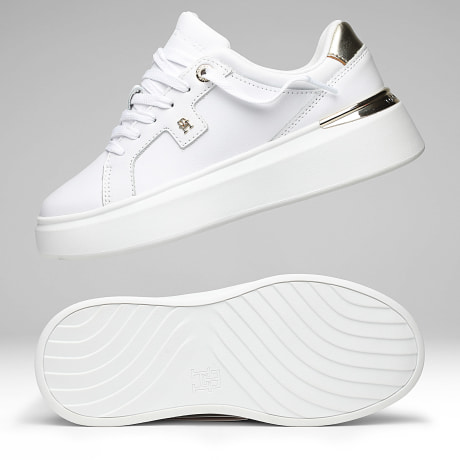 Tommy Hilfiger - Baskets Femme Platform Chic 9626 White Light Gold
