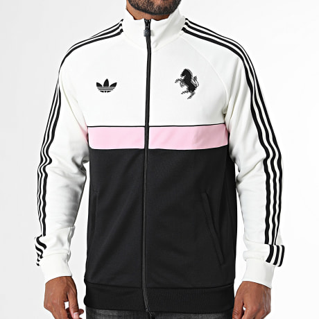 Adidas Originals - Veste Zippée 3 Stripes Juventus FC KF9805 Noir Blanc Rose