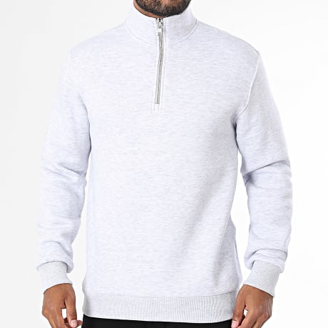 Classic Series - Sweat Col Zippé 897 Gris Chiné