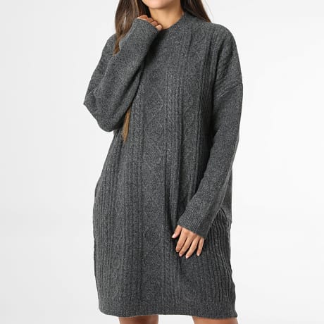 Deeluxe - Robe Pull Femme Coriana 06V205W Gris Anthracite Chiné