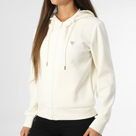 Guess - Sweat Capuche Zippé Femme V4YQ06-KCAY2 Beige