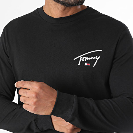 Tommy Jeans - Tee Shirt Manches Longues Signature Chest 3546 Noir