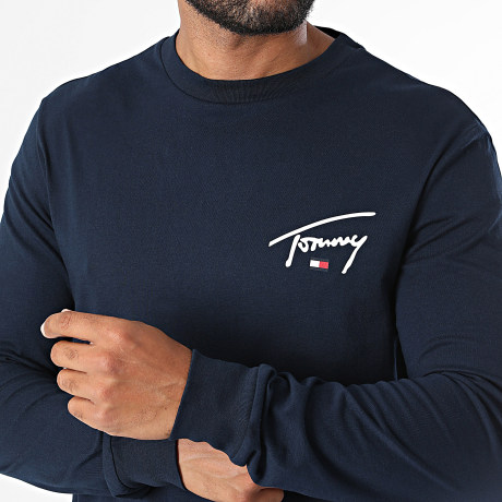 Tommy Jeans - Camiseta Manga Larga Signature Chest 3546 Azul Marino