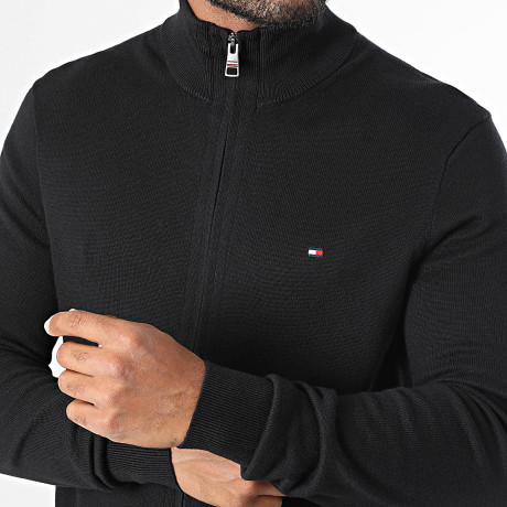 Tommy Hilfiger - Cardigan Zippé En Maille 8050 Noir