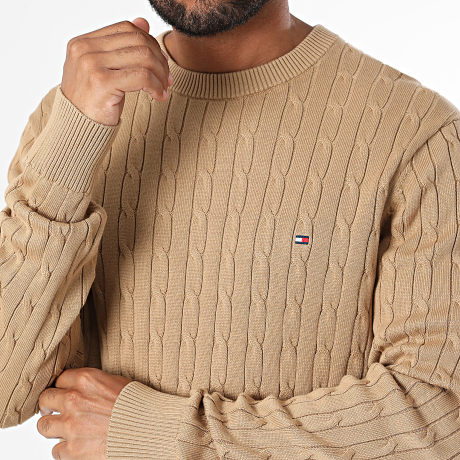 Tommy Hilfiger - Pull Classic Cotton Cable 3132 Beige Foncé