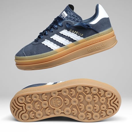 Adidas Originals - Zapatillas Mujer Gazelle Bold KJ2429 Shadow Navy Frozen Purple Gold Metallic