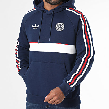 Adidas Originals - Sweat Capuche 3 Stripes FC Bayern KG2237 Bleu Marine