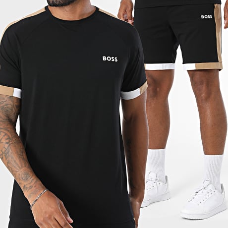 BOSS - Conjunto Camiseta y Pantalón Corto Balance 50566937 50566954 Negro Marrón