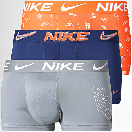 Nike - Lot De 3 Boxers KE1278 Gris Bleu Marine Orange