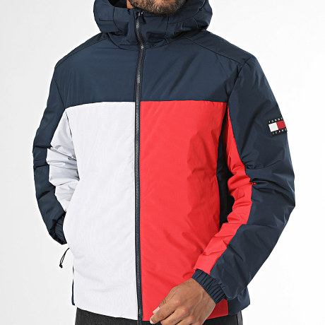 Tommy Jeans - Zipped Padded Poly Jacket 2065 Navy Blue White Red