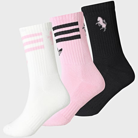 Adidas Originals - Pack de 3 Pares de Calcetines Juventus KT0783 Negro Beige Claro Rosa
