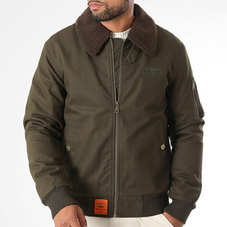 Bombers Original - Chaqueta bomber Col Mouton Redval Verde Kaki Marrón