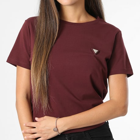 Guess - Tee Shirt Femme V4YI09-J1314 Bordeaux Doré