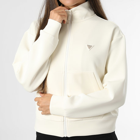 Guess - Sweat Zippé Femme V6YQ17-K4313 Beige Clair