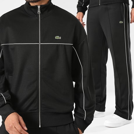 Lacoste - Chándal con logo bordado de cocodrilo negro
