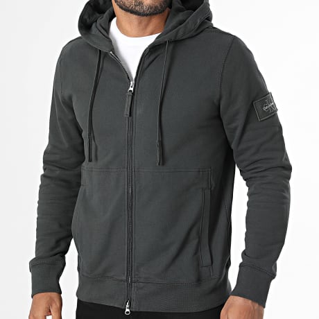 Calvin Klein - Hoodie mit Reißverschluss RJ202G Anthrazitgrau