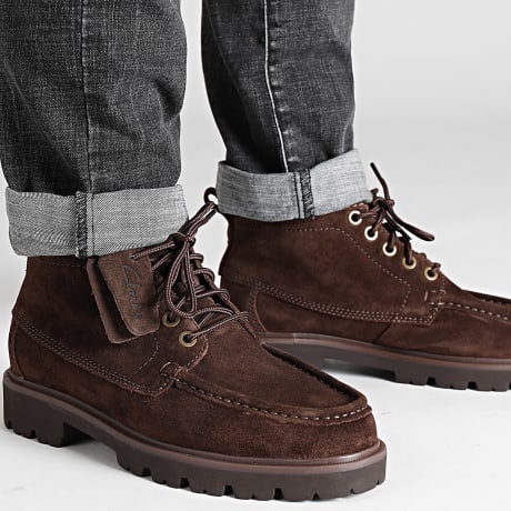 Clarks - Zapatillas Cleyhill Hi Suede Marrón