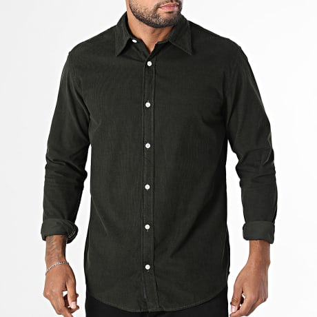 Jack And Jones - Camisa Manga Larga Field Cord Verde Caqui
