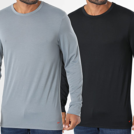 Nike - Lot De 2 Tee Shirt Manches Longues KE1314 Noir Gris