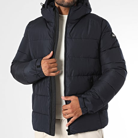 Schott NYC - Donsjas met capuchon Zipped Ethley Marineblauw