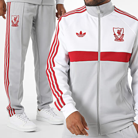 Adidas Originals - Co-ord Set Trainingspak 3 Strepen Liverpool FC KG2901 KG2902 Wit Grijs Rood