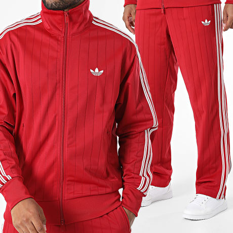 Adidas Originals - Ensemble De Survêtement A Bandes Firebird Drop Needle KE4126 KE4134 Rouge