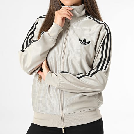 Adidas Originals - Jacke mit Reißverschluss A Bandes Loose Fit Damen Metallic Firebird KS9981 Beige