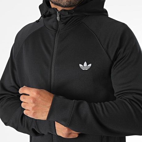 Adidas Originals - Veste Capuche Zippée Trefoil Essentials Spacer KT4620 Noir
